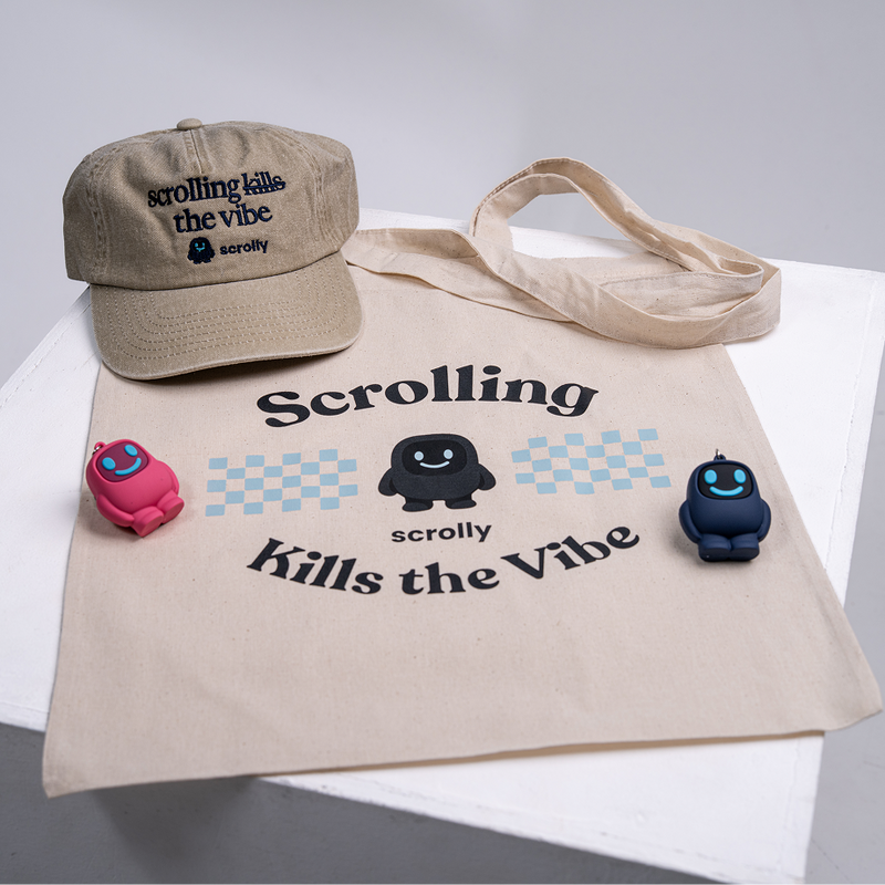 Scrolly Tote Bag – “Scrolling Kills the Vibe”