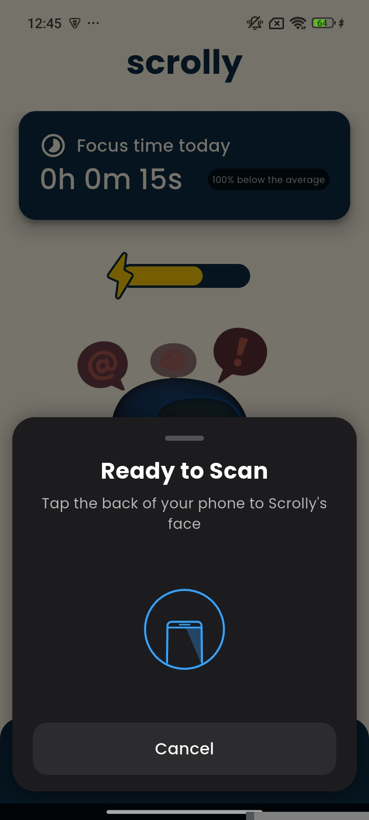 Ready to Scan pop-up