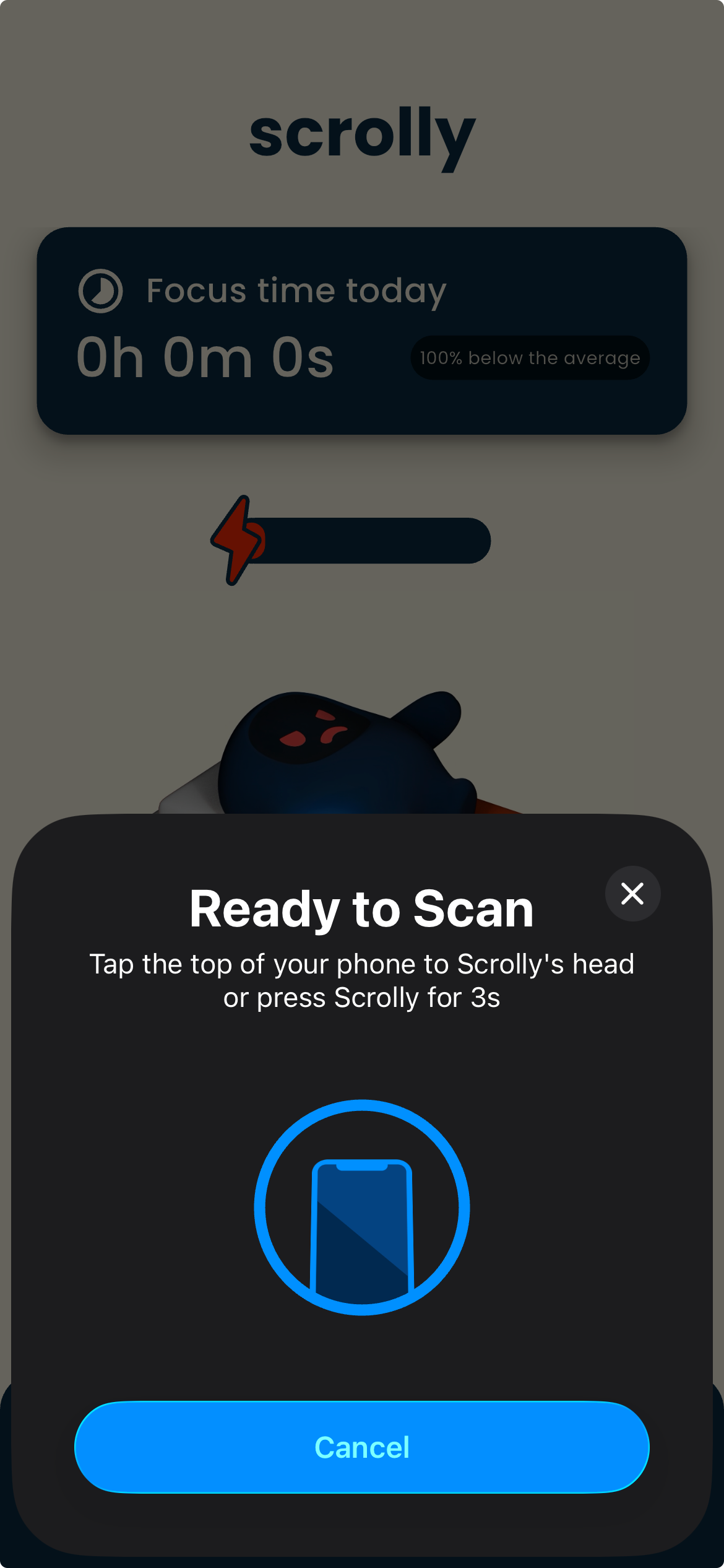 Ready to Scan pop-up